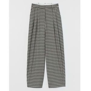 H&M High Rise Wide Leg Houndstooth Pants sz 6 SHORT